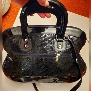 Miss Majc Couture Design Medium Black Patent Leather Bag